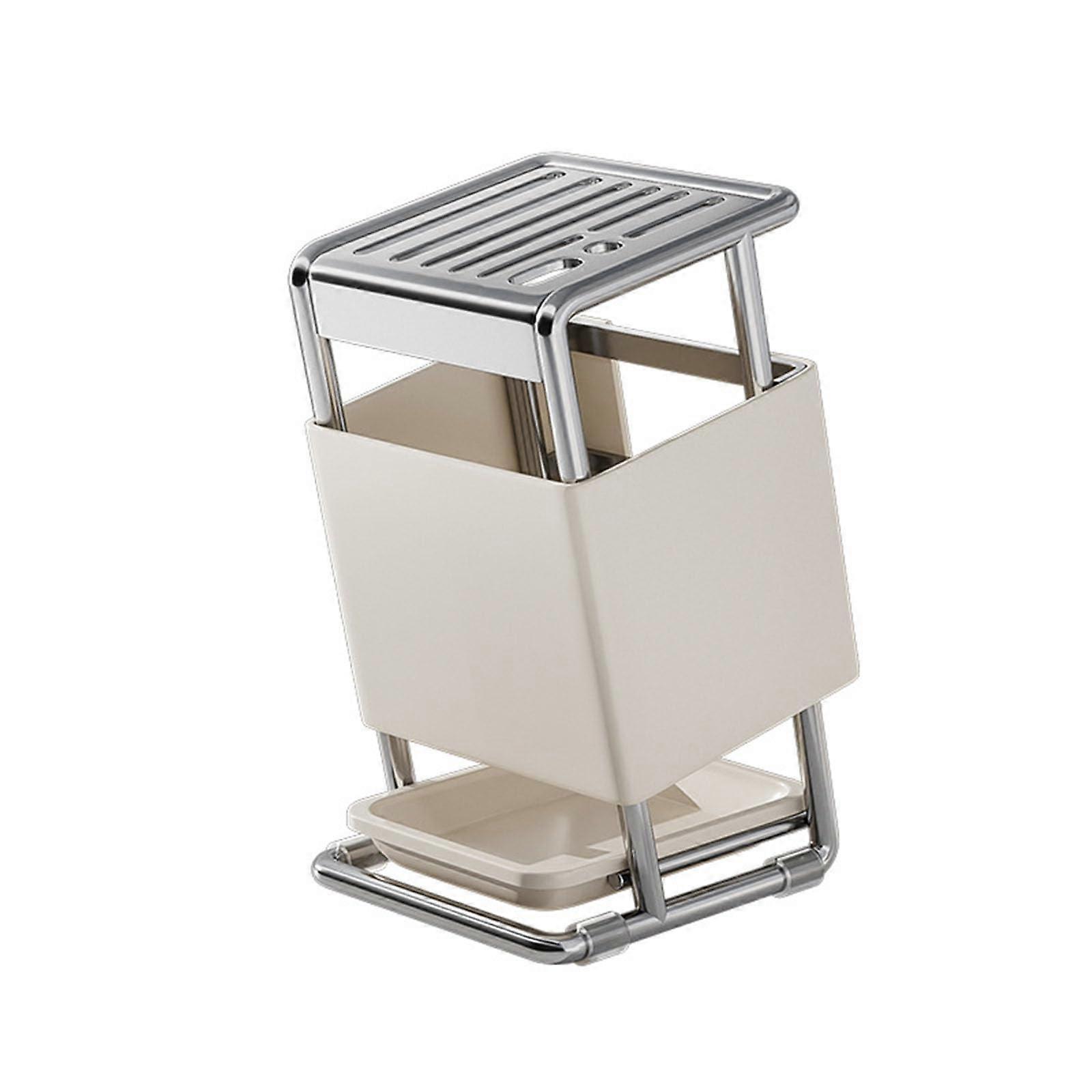 Space Efficient Slanted Cutlery Rack With Utility Shelf Slanted Cutlery Dock Easy Install Modern Kitchen Organization