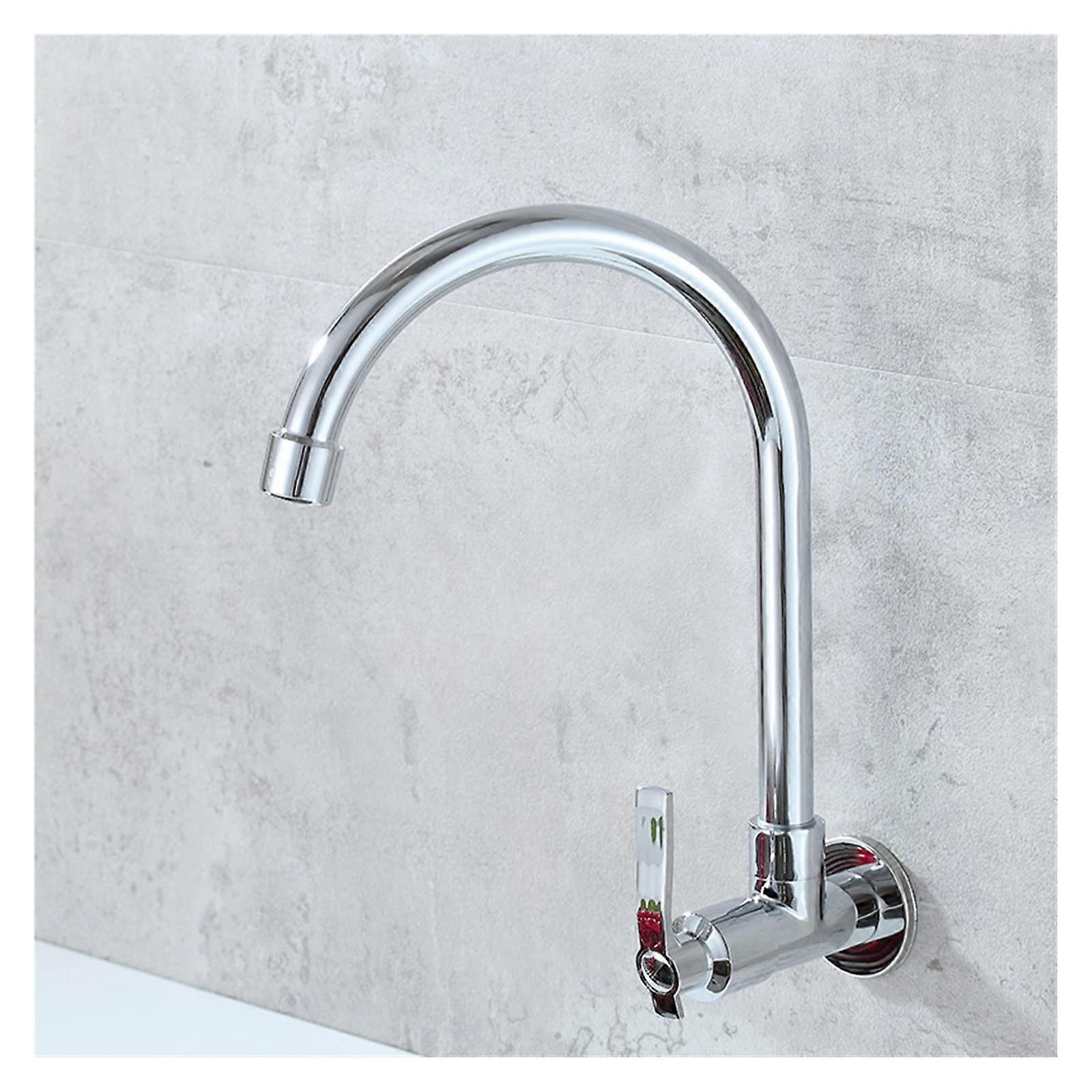 Wall Mounted Kitchen 360 Rotary Sink Faucet Single Handle Single Hole Vegetable wash Basin Single Cold Water Faucet (Color : B)