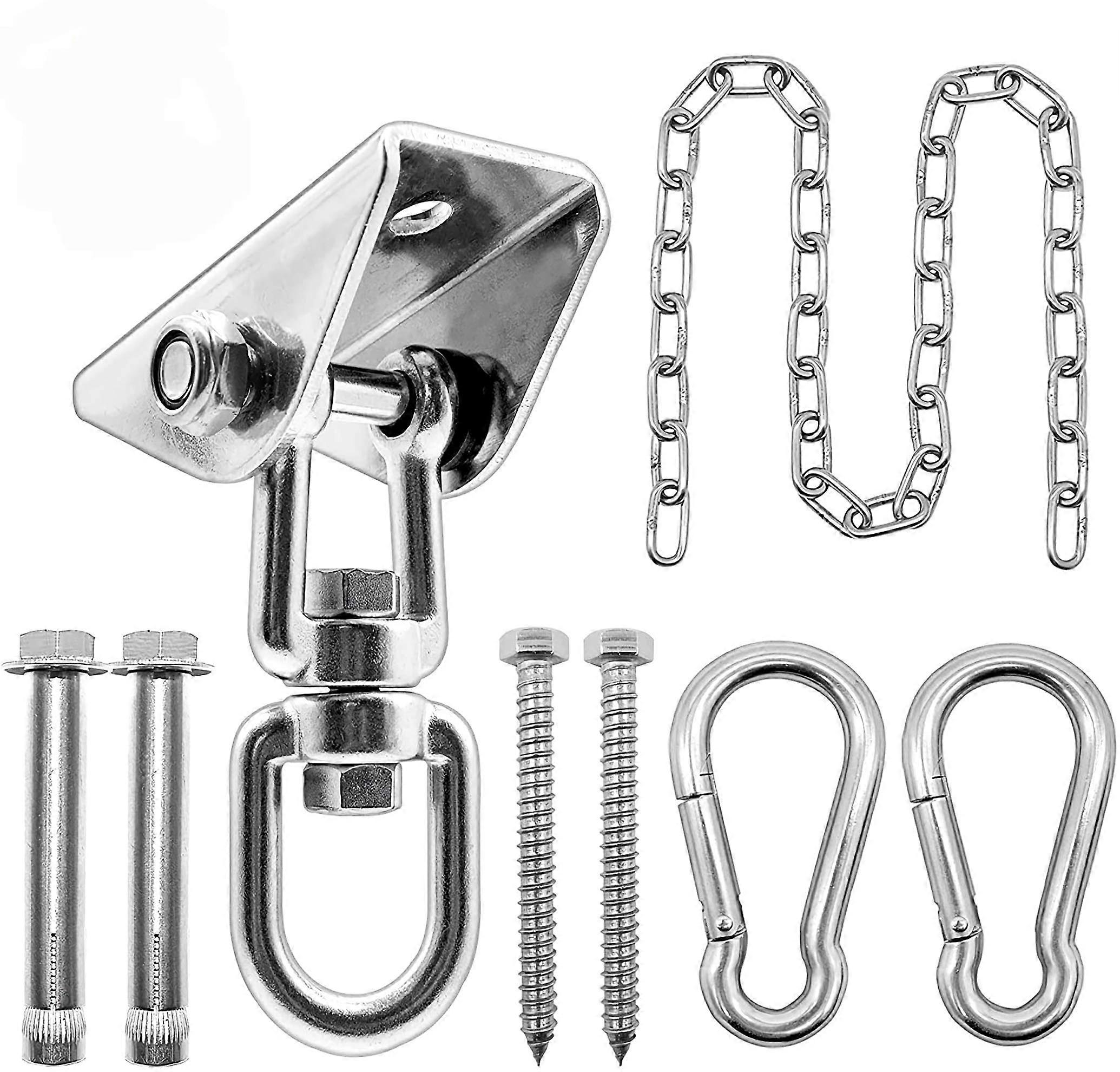 Swing Chain Hammock Hanging Set, 1000LBS Capacity Hanging Hooks Yoga, Chair, Tree, Internal and Outdoor Sports Hall Heavy Service 360 Type ° Doner