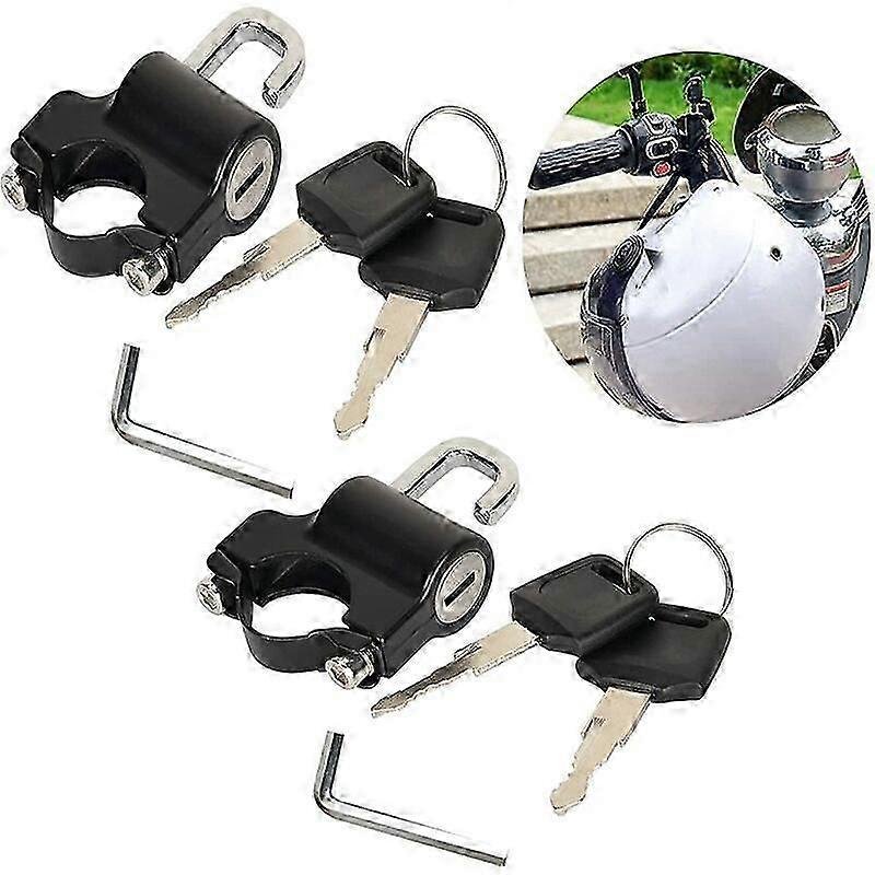 PCS Anti-Theft Helmet Lock, Motorcycle Helmet Lock with 2 Keys, Universal Motorcycle Helmet Lock Compatible with 22mm-28mm Handlebars (Black) Edition
