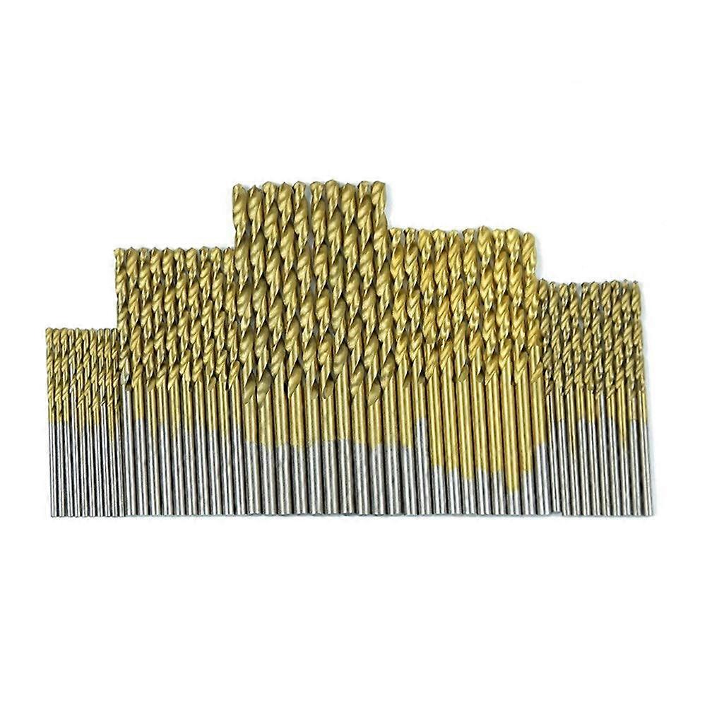 Metal Twist Drill Bit Set 50pcs HSS Titanium Coated Drill Bits for Wood and Metal 1.0-3.0mm Sizes