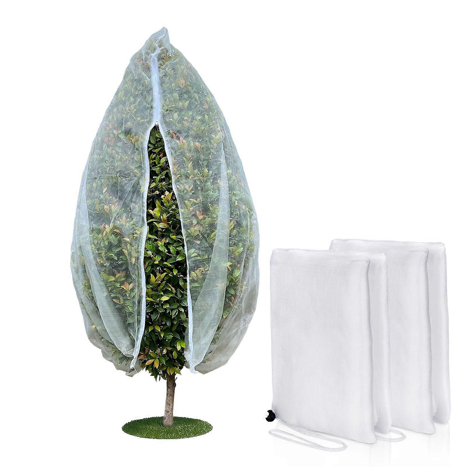 Fruit Tree Netting with Zipper and Drawstring, 2 Pack x 8ft 8ft etc Bird Barrier Netting for Garden Protection
