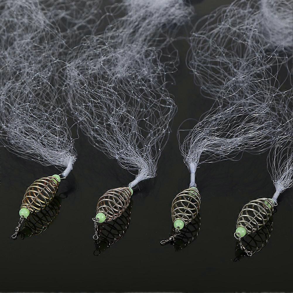 4pcs Durable Nylon Fishing Net with Luminous Beads Fishing Tackles (12#)