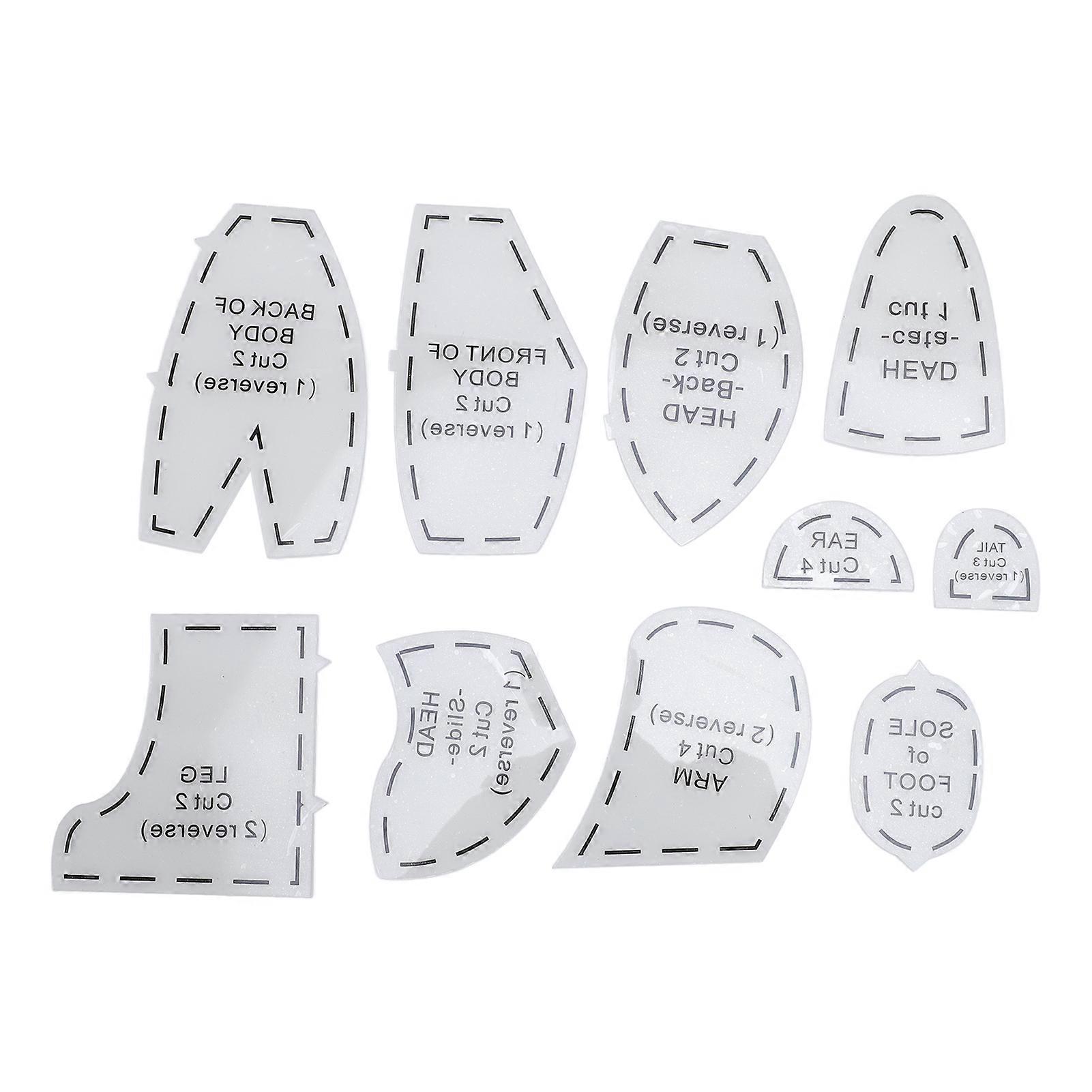 Memory Bear Ruler and Template Set, Acrylic, for Sewing, Toys and Crafts