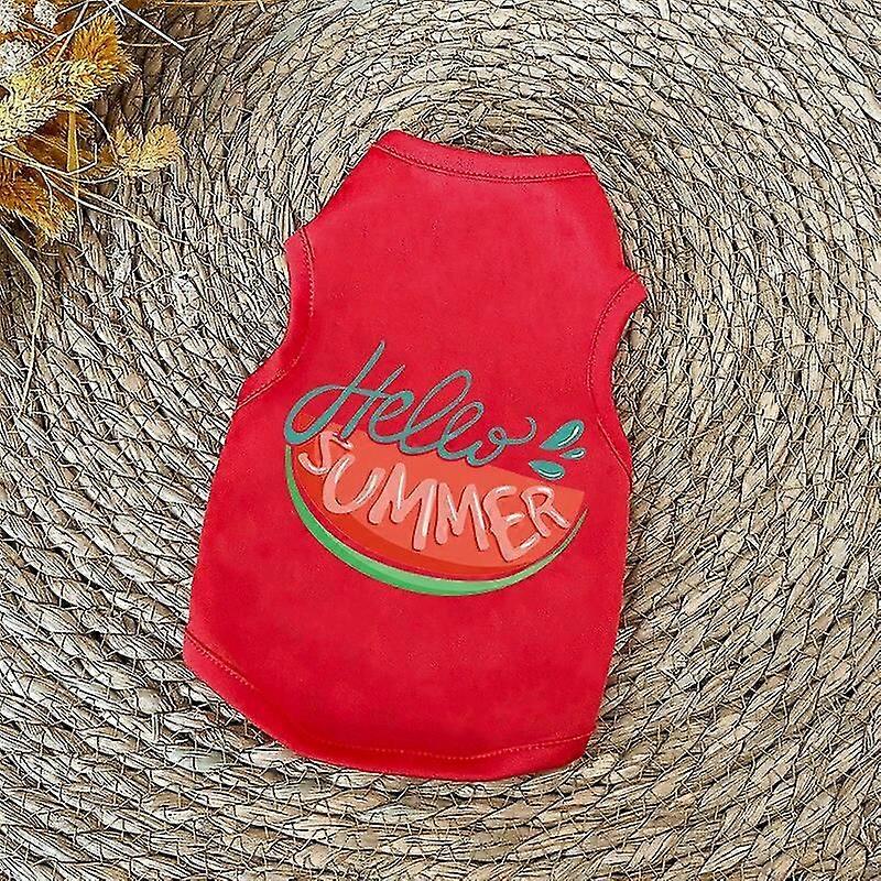 犬の服 小型犬 Xs-xxl シンプル 子犬 犬アクセサリー 猫 Tシャツ ストライプ ペットベスト ノースリーブ ソリッド 夏服 犬シャツ レッドスイカ