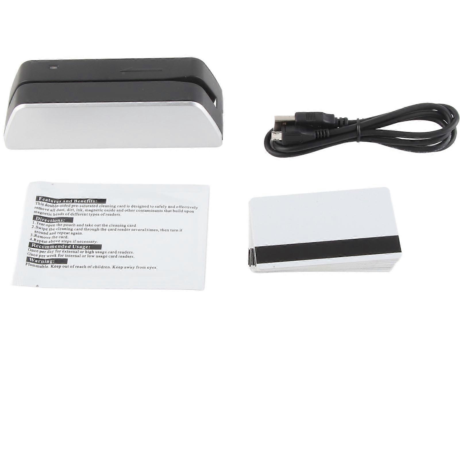 3 Tracks Card USB Interface Mini Magnetic Stripe Reader for ID Credit Debit Cards Built in Battery