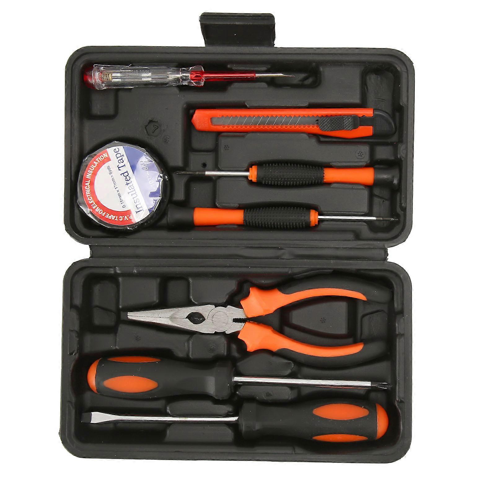 9Pcs Home Hardware Tool Set Household Tools Multifunction Kit with Portable Box for Maintenance DIY