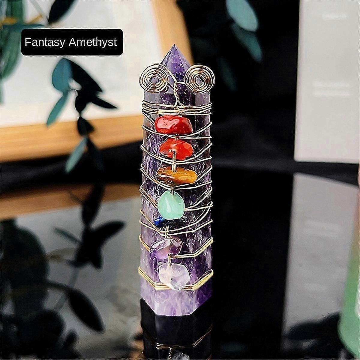 天然水晶 カラフル 砂利 水晶柱 水晶工芸品 ホームデコレーション ピンク B