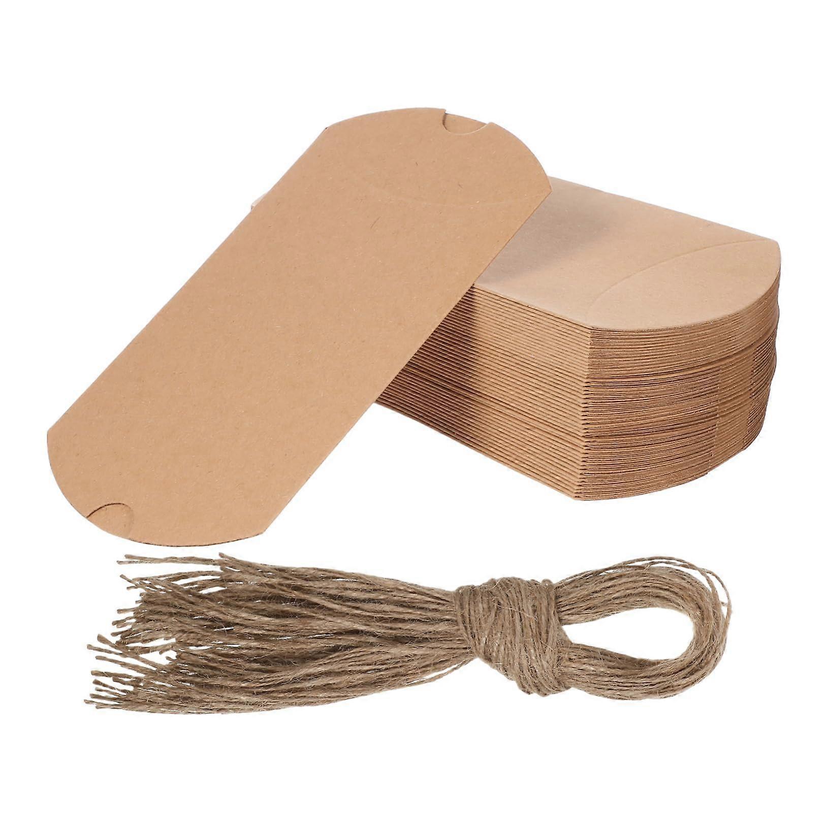 Small Candy Cases Kraft Paper Pillow Boxes for Wedding Favors Candy Wrapping Boxes Snacks Packaging