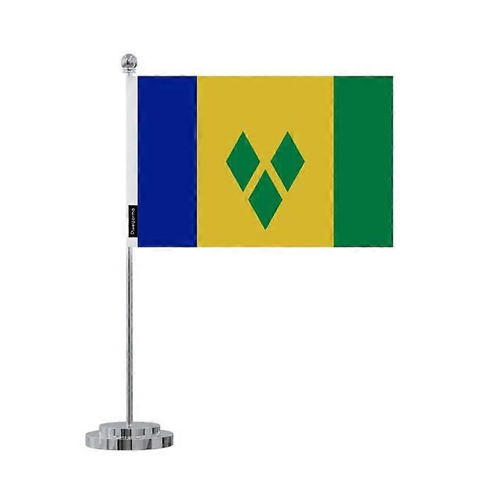 Flag desk Saint Vincent and the Grenadines – 14 x 21 cm – Polyester – Stainless Steel Base