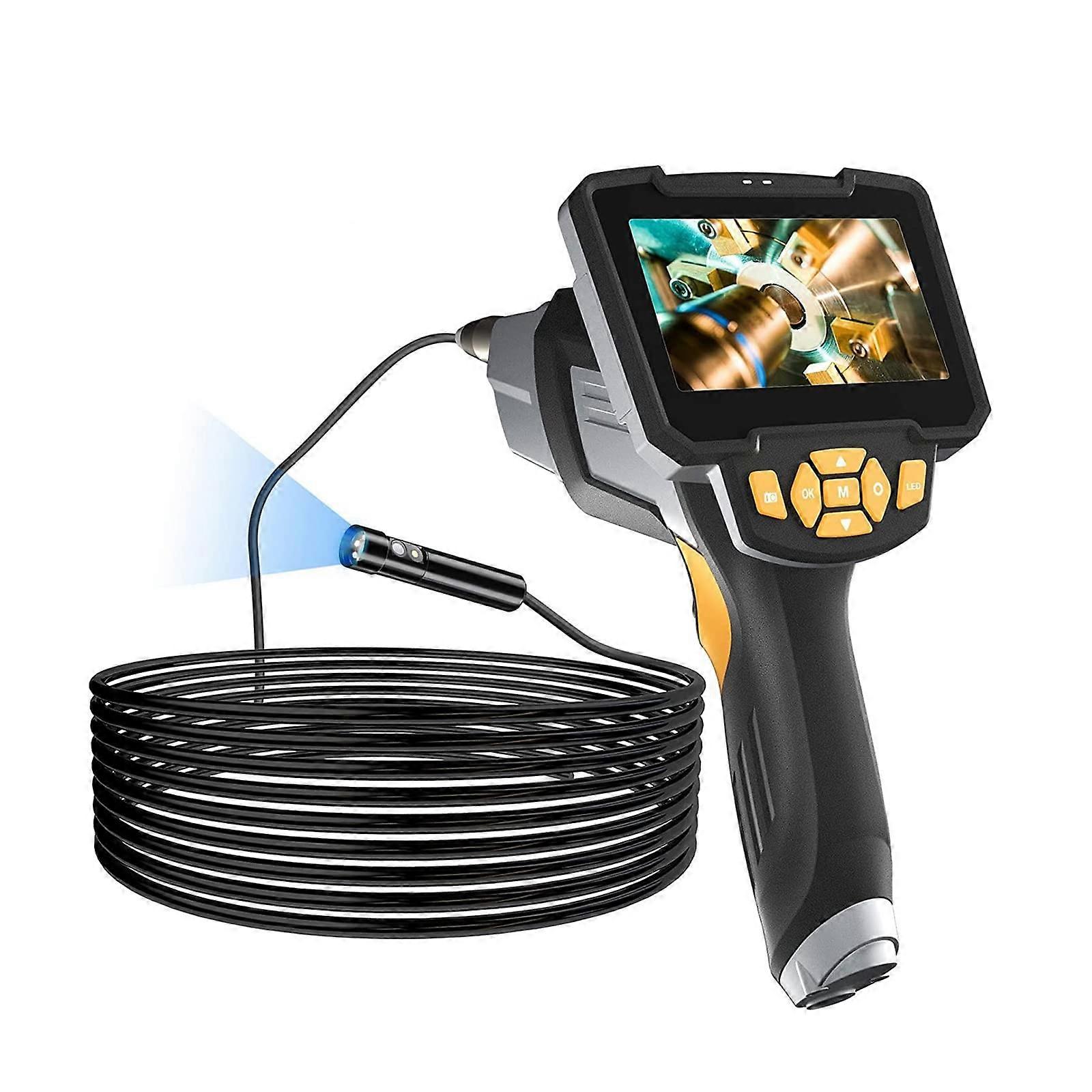DualLens Industrial Pipeline Endoscope, 8mm Endoscope IP67 Camera with 4.3' HD Screen