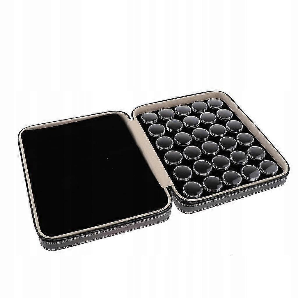 2025 60 Grids Luxus Edelstein Organizer Display Box Schmuck Lagerung Alle Schwarz