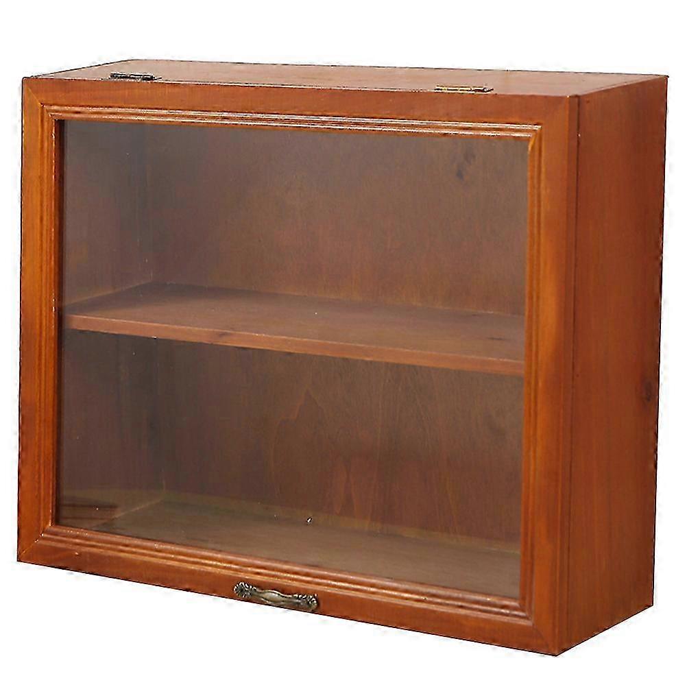 小さな置物のためのビンテージディスプレイキャビネット - 30x23x11cmデスクトップスタンド