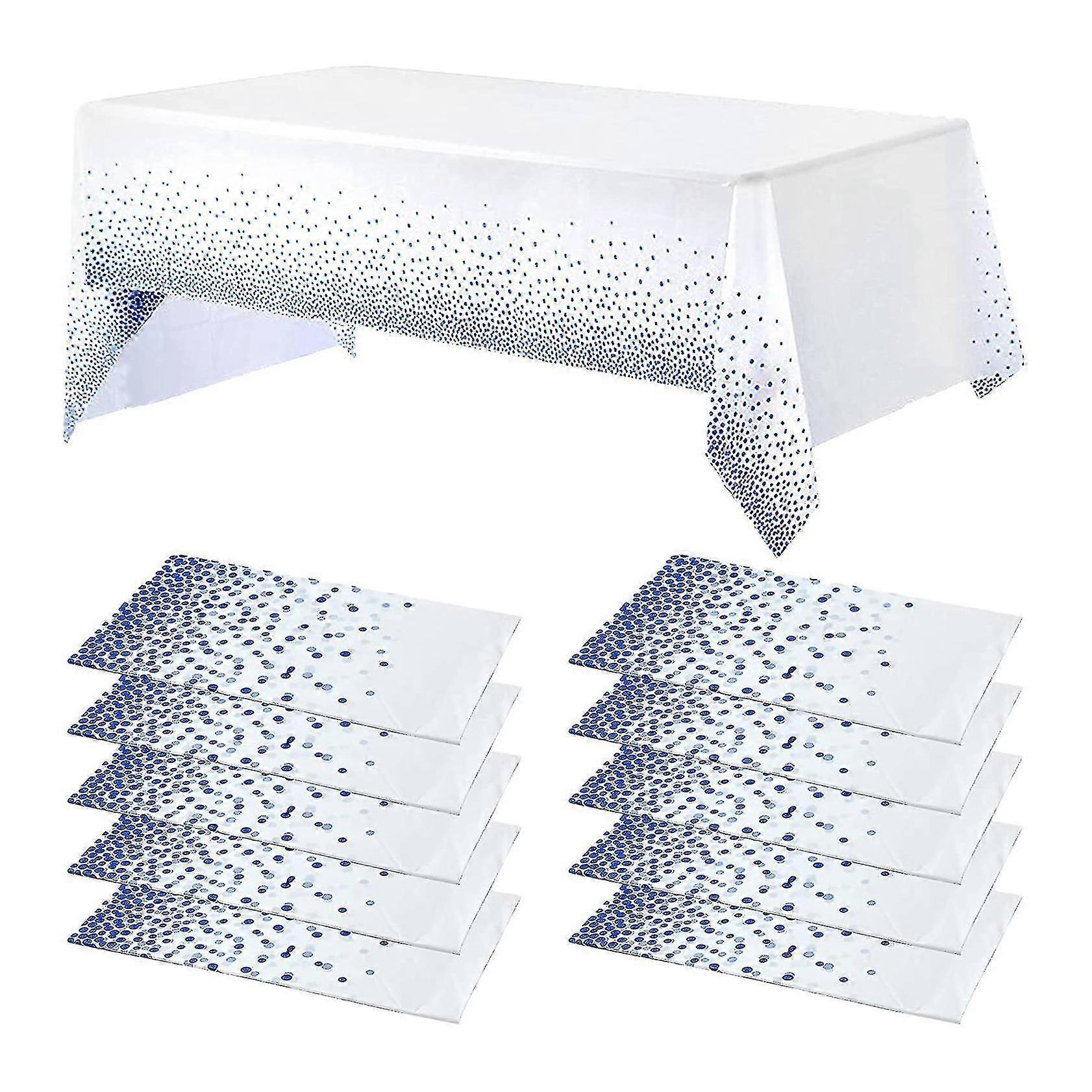 10 Pack Disposable Rectangle Tablecloths for Parties & Events