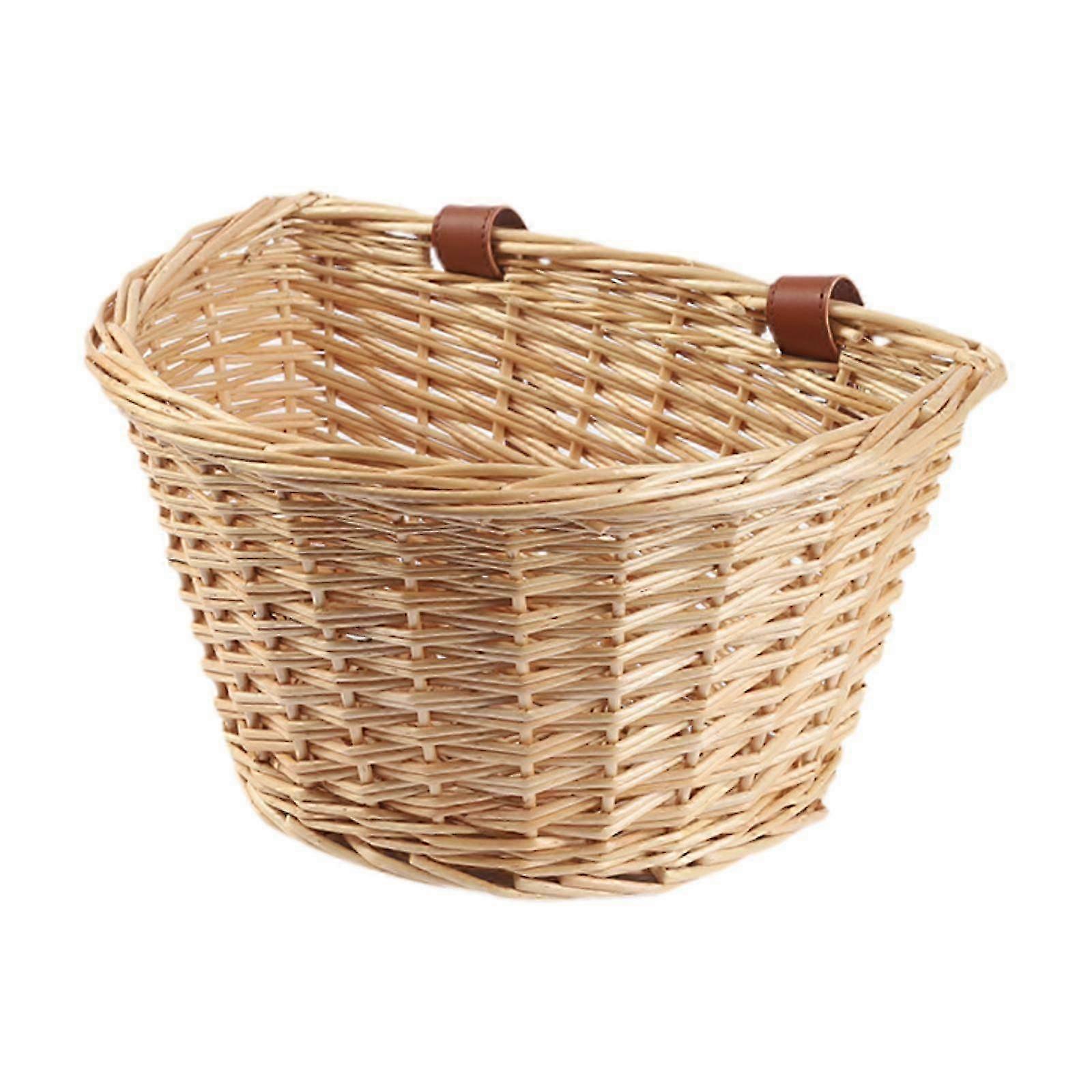 Front Bicycle Basket for Boys and Girls Compatible with Mountain, Road Bikes, and Tricycles in White
