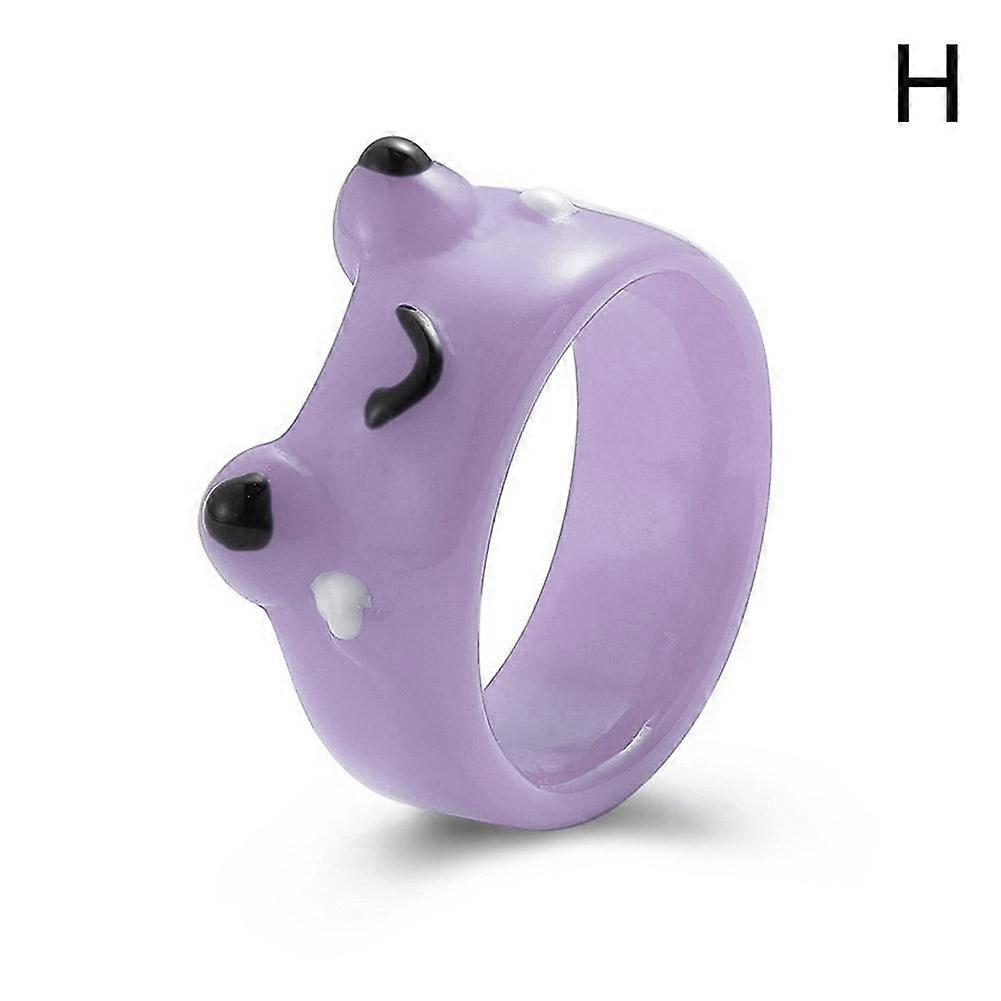 Light purple (H)$Little frog ring jewelry box earring ring box
