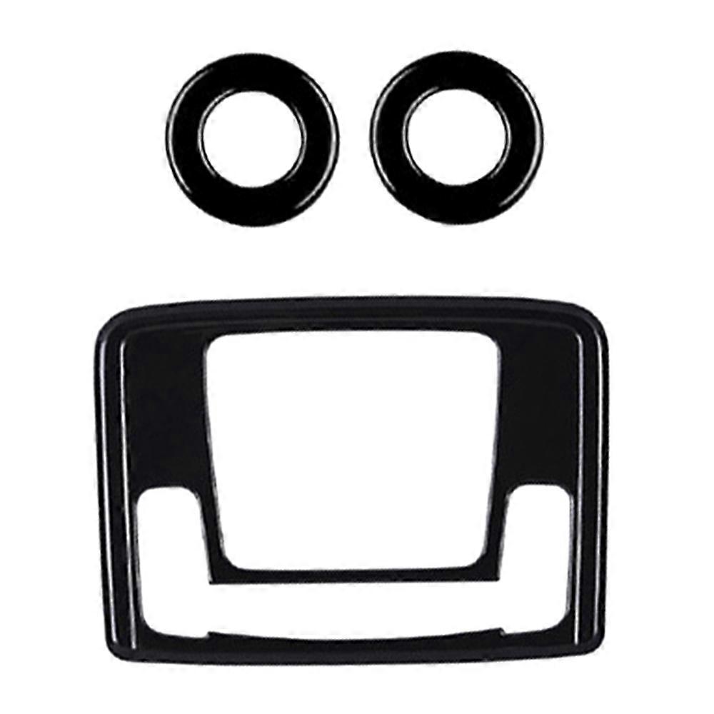 Glossy Black Interior Front Rear Reading Light Lamp Cover Trim