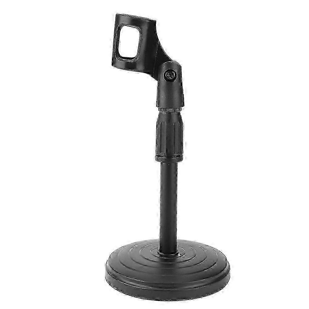 Detachable Adjustable Desktop Short Microphone Disc Stand with Non-Slip Mic Clip
