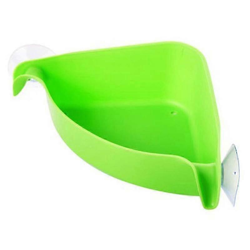 Triangle Suction Cup Corner Shelf - Green Kitchen Bathroom Storage Rack