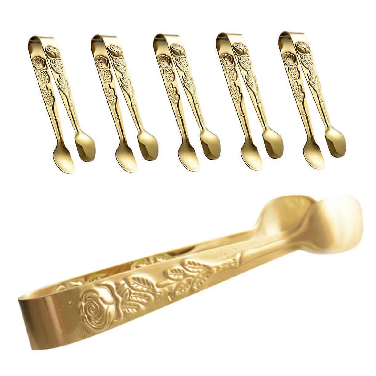 golden ice cube tongs for appetizers dessert sugar serving food