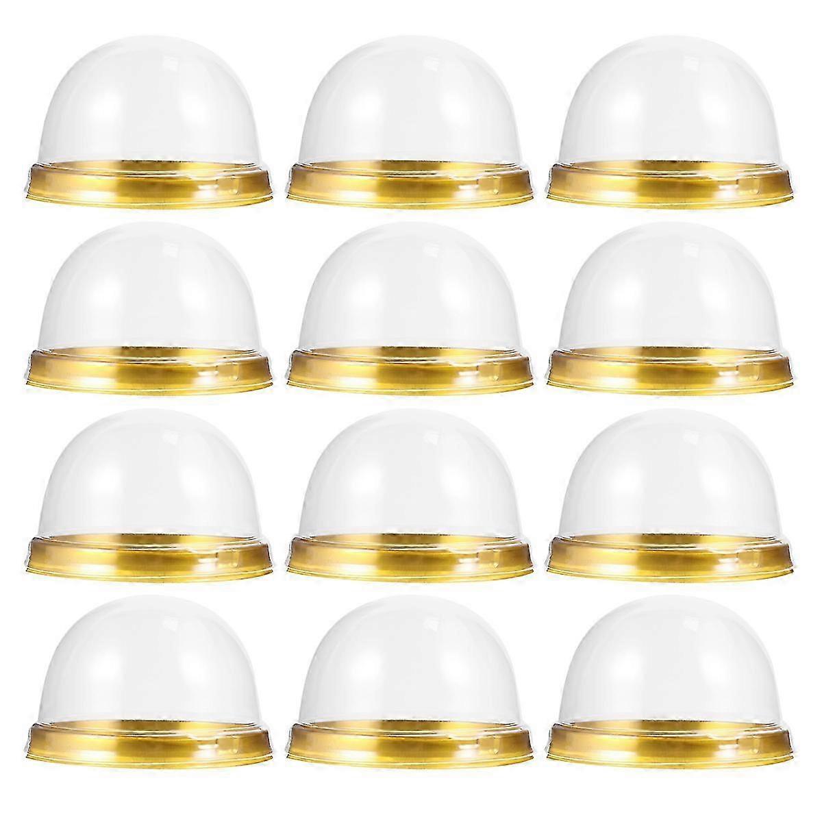 50pcsラウンドプラスチック卵黄パフブリスターボックス7x7x4.5cmゴールデントレイ