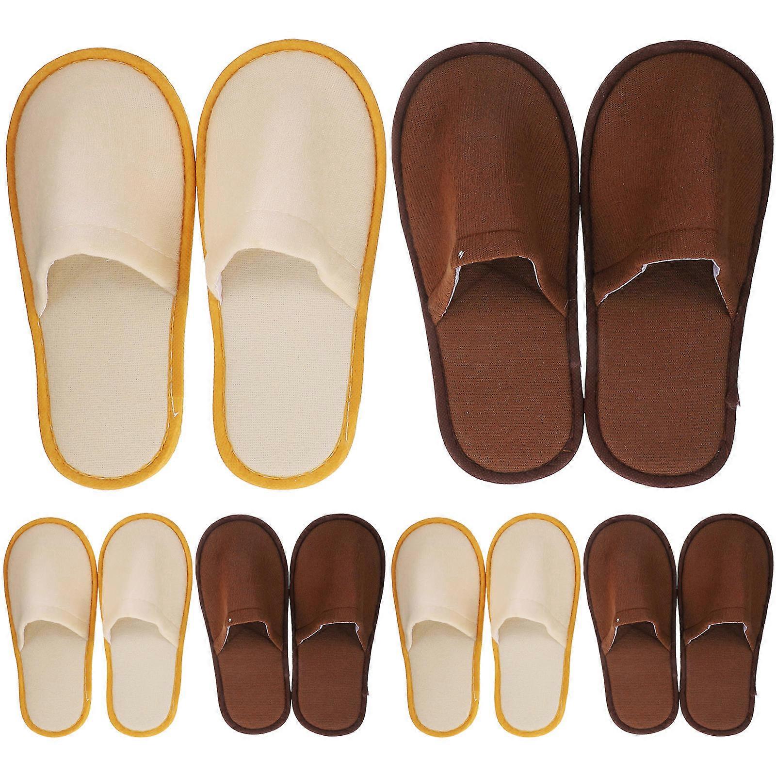 Disposable Slippers Comfortable Home Club Use Light Yellow Breathable 6 Pairs