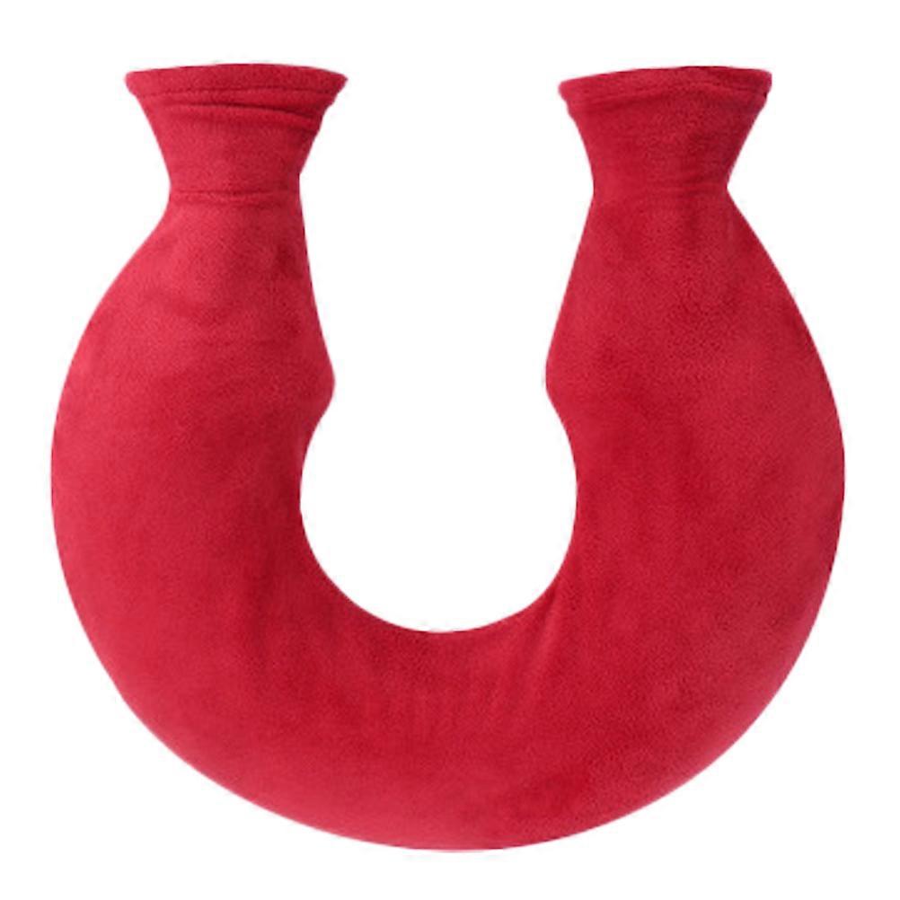 U Shaped Hot Water Bag Office Use Red 36.3X53cm Heat Retention 1Set