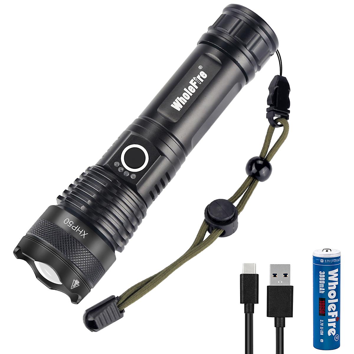 90000lumens Xhp50 Led Usb Rechargeable Flashlight