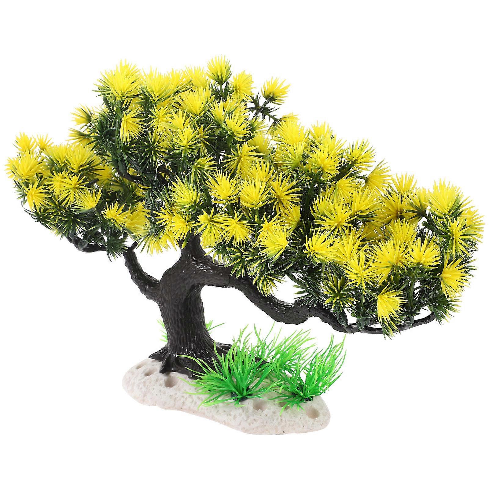 Artificial Aquarium Plant Tree Model Assorted Color 33.00X19.00X10.00CM Decorative Prop 1Set