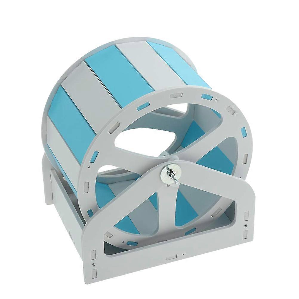 Pet Exercise Wheel Hedgehog Running Toy Blue and White 21x21x26cm Durable Use 1Set