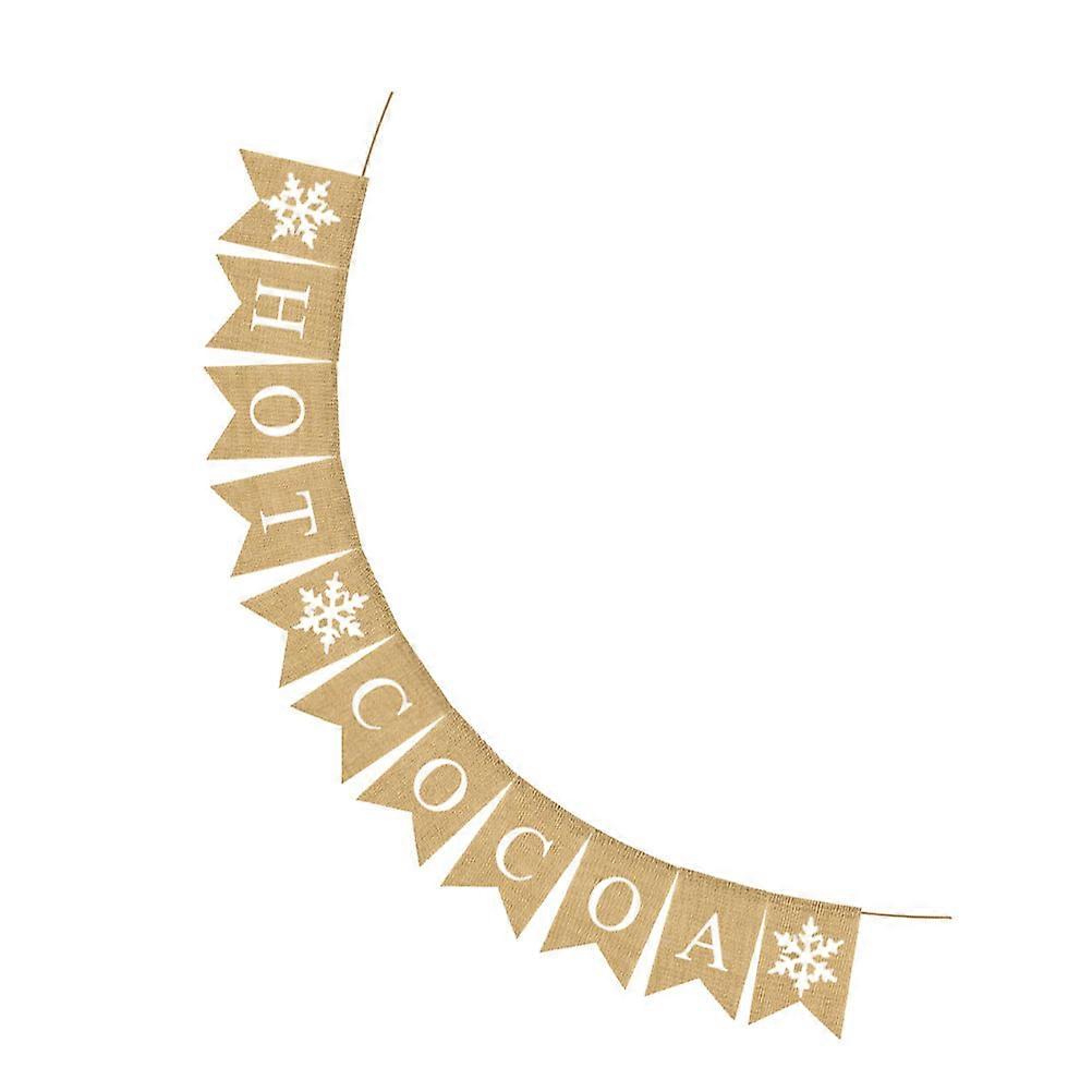 ホリデーバナークリスマスガーランドホオジロハチョウフラッグお祝いの雰囲気装飾黄麻布18x13 cm 1個