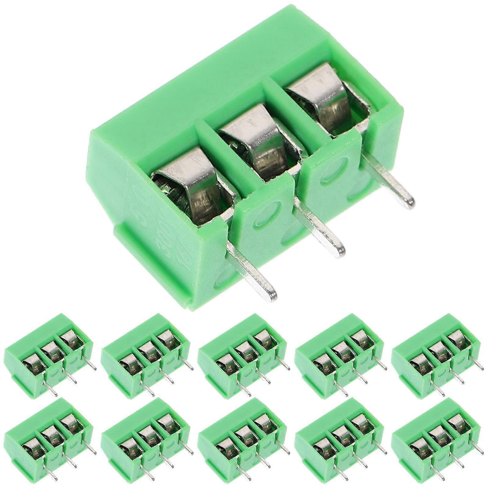 Terminal Block Connector Device Electrical Terminal Block Assembly Projects Dark Green Compact Screw-Type Connection 50Set