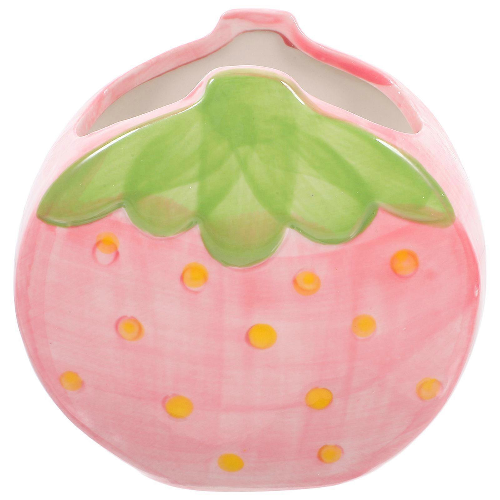 Cute Strawberry Pen Holder – Decorative Desk Organizer for Stationery Storage, Multi Use Pen Bucket for Office, Home, and School, Lightweight and