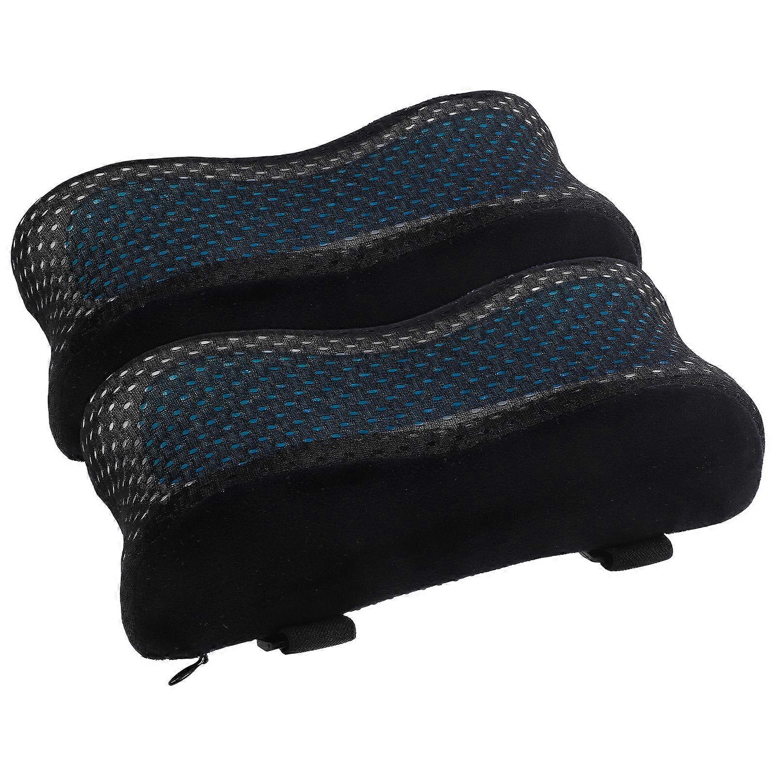 Office Chair Armrest Cushion Black Gel 2Pcs