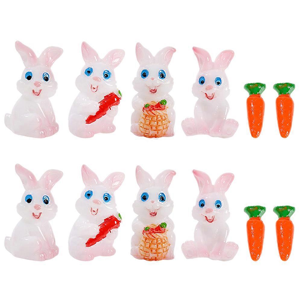 Bunny Miniatures Figurines Home Decor Carrot Shape Assorted Color 2.4x1.5cm