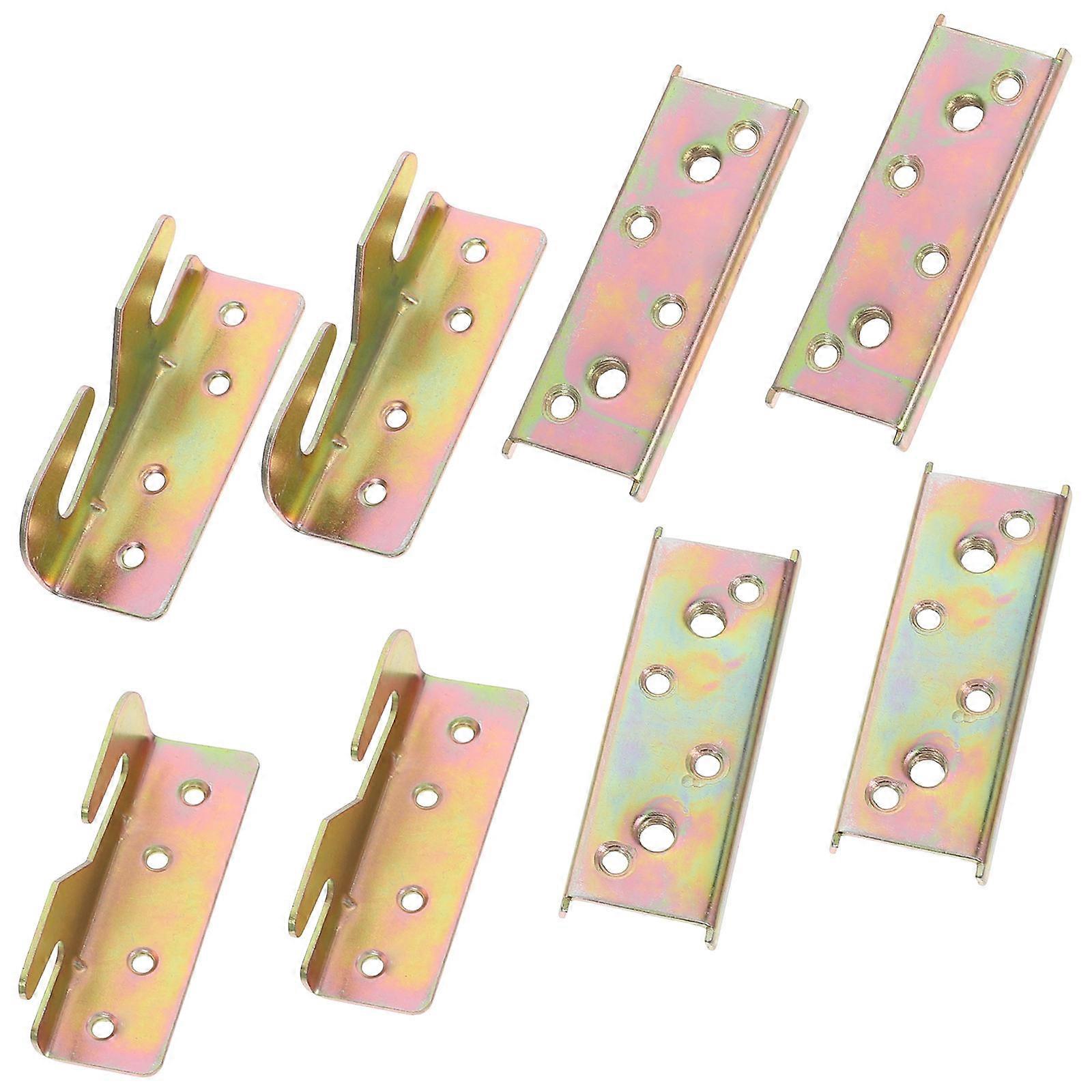 Invisible Heavy Duty Bed Rail Brackets 4pcs Wood Bed Frame Corner Connectors Headboard Support Hardware Fasteners for Repairing Upgrading Stable