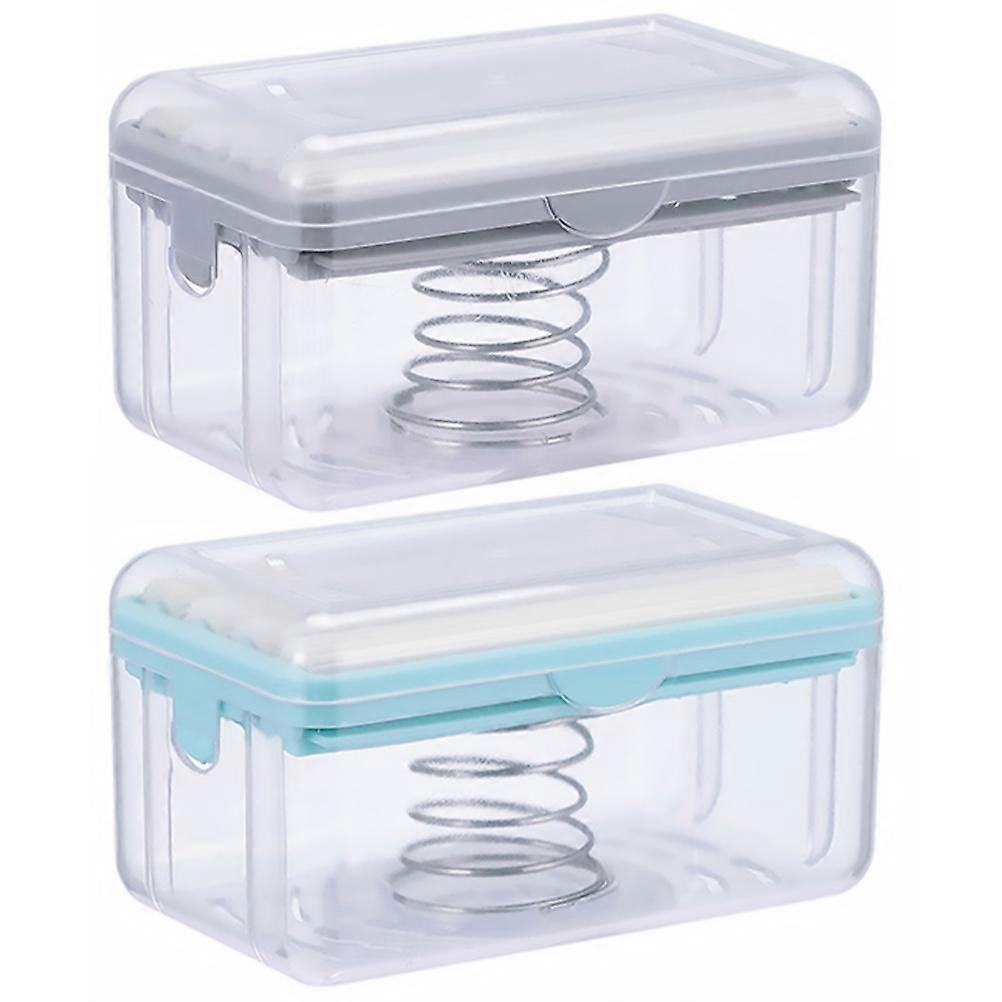 Foaming Soap Box Multi-Function Storage Containers Kitchen Blue 12.2x7.2cm 2Pcs
