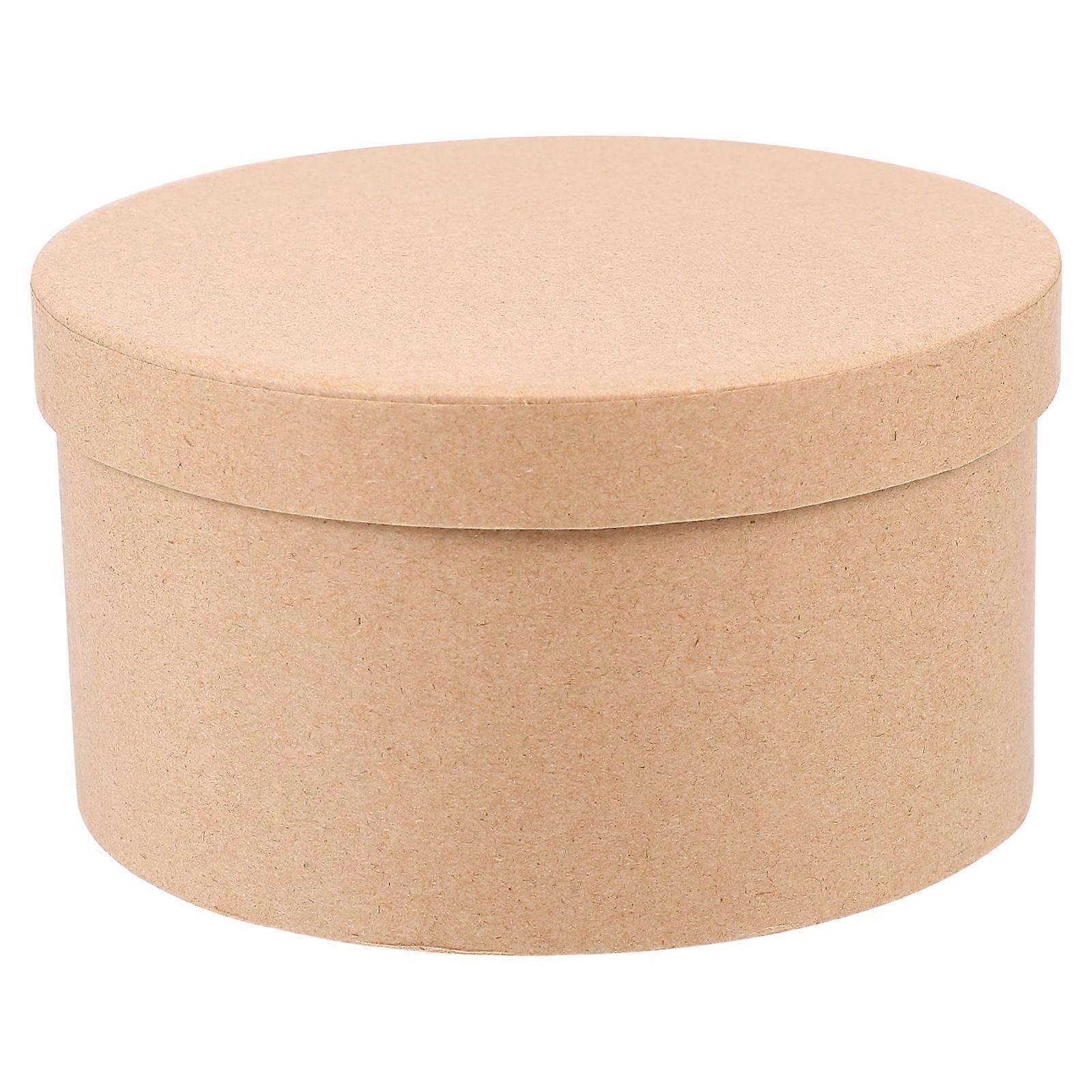 Round Kraft Paper Box Simple Design For Baking And Food Storage 14.00X14.00X7.50CM 1Set