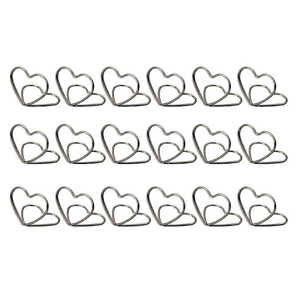 Card Holder Stand Metal Memo Holder Table Double Layer Heart Shape Placecard Holder Stand for Engagement Party 3.5x2.8cm Reusable 20Pcs