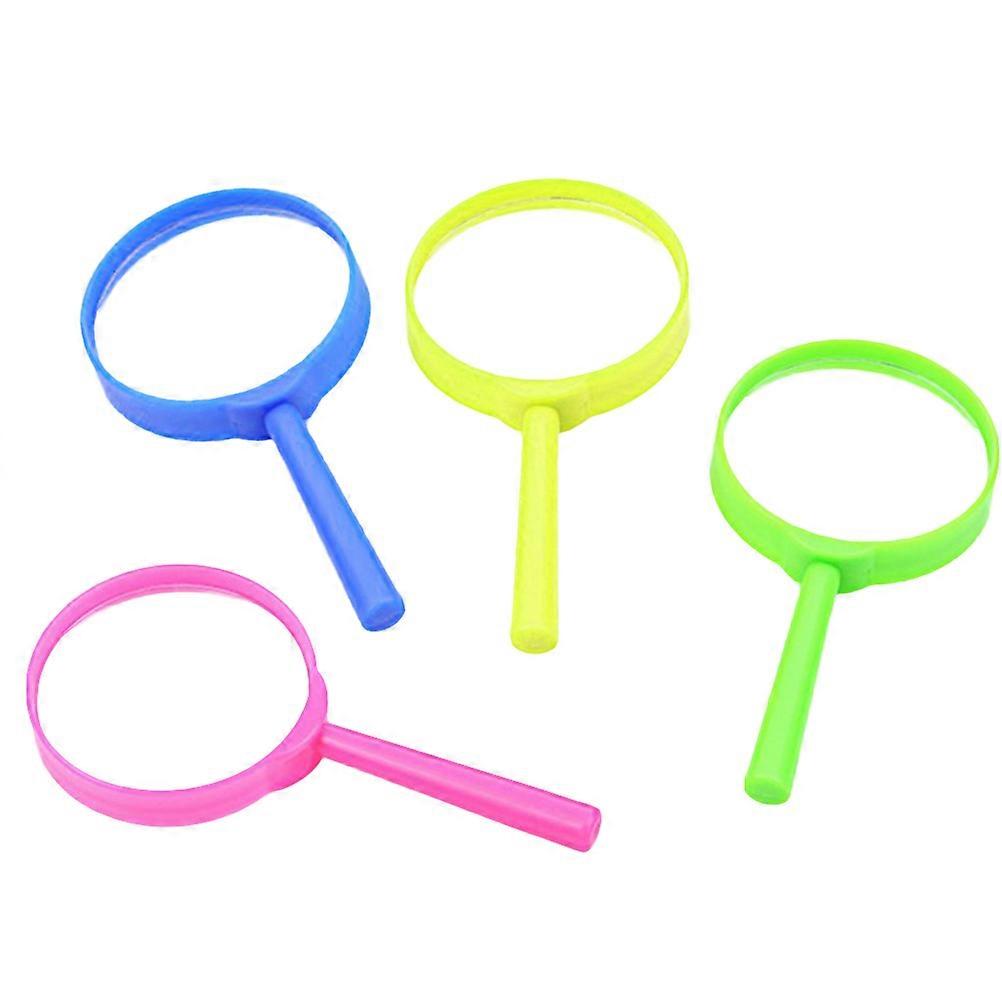 Children Magnifier Handheld Dual Lens Magnifiers PP And Glass For Science Experiment 4Pcs