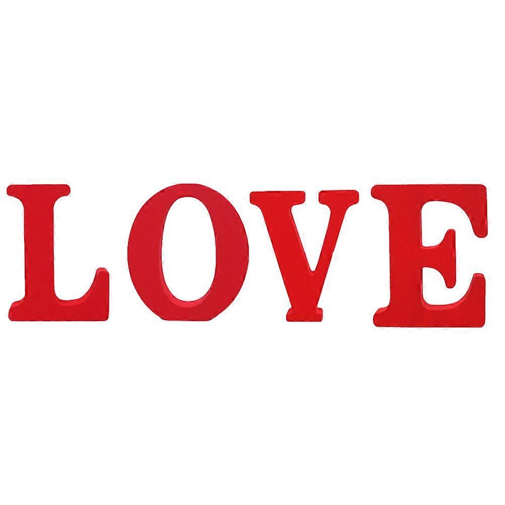 Home Decor Ornaments Red Wooden Letters Adornments 10x10cm 1Set For Special Occasions