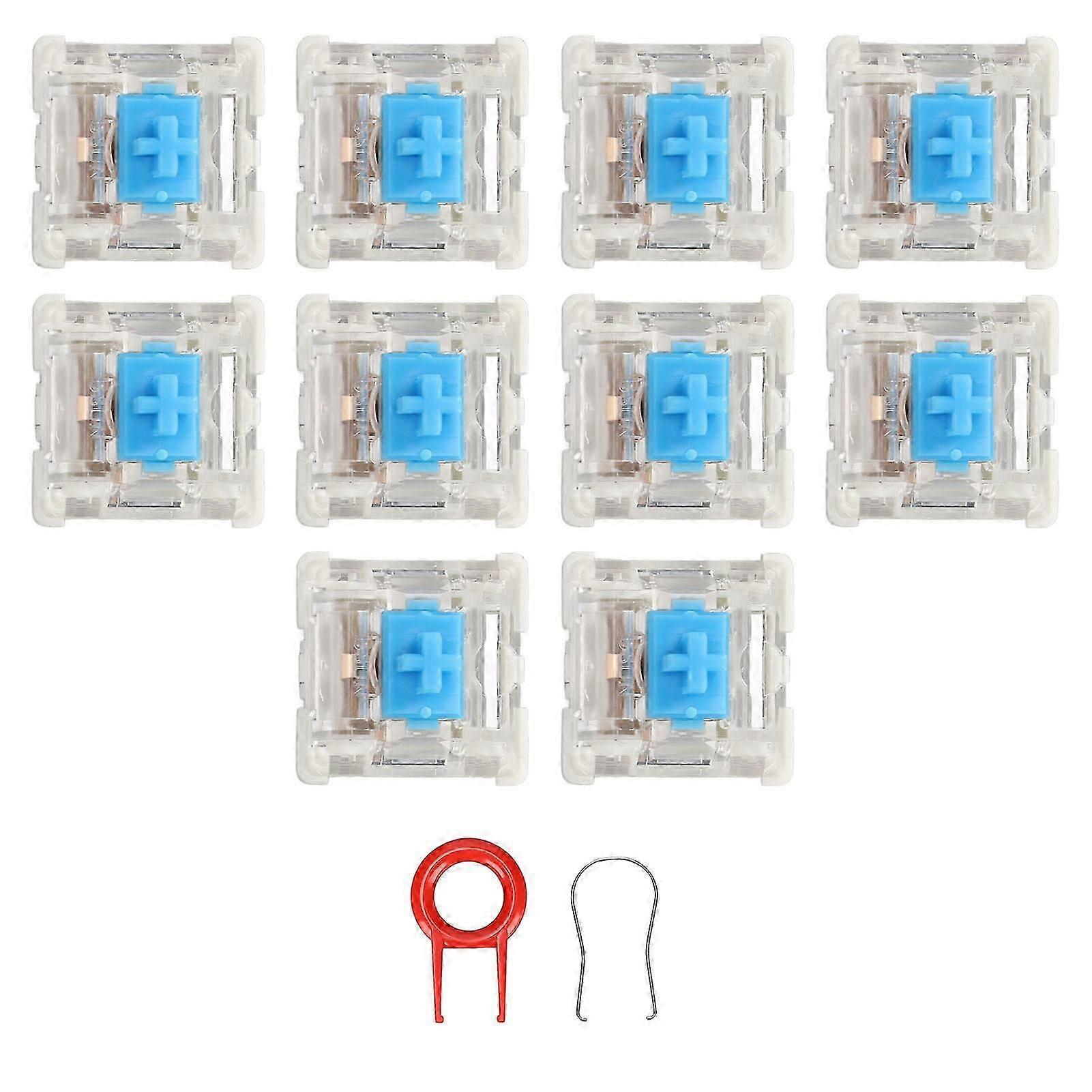 10Pcs Keyboard Switches Blue Switch Exquisite Structure for Replacement DIY Mechanical SwitchesNormal Type