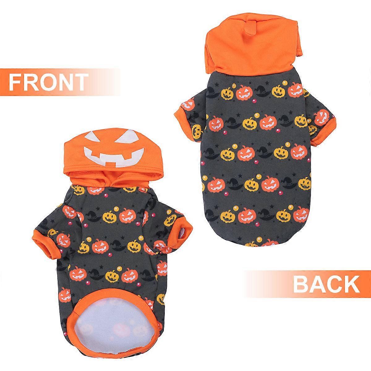Halloween Pumpkin Pet Hoodie for Dogs – Warm, Comfortable Costume Apparel for Winter Cosplay