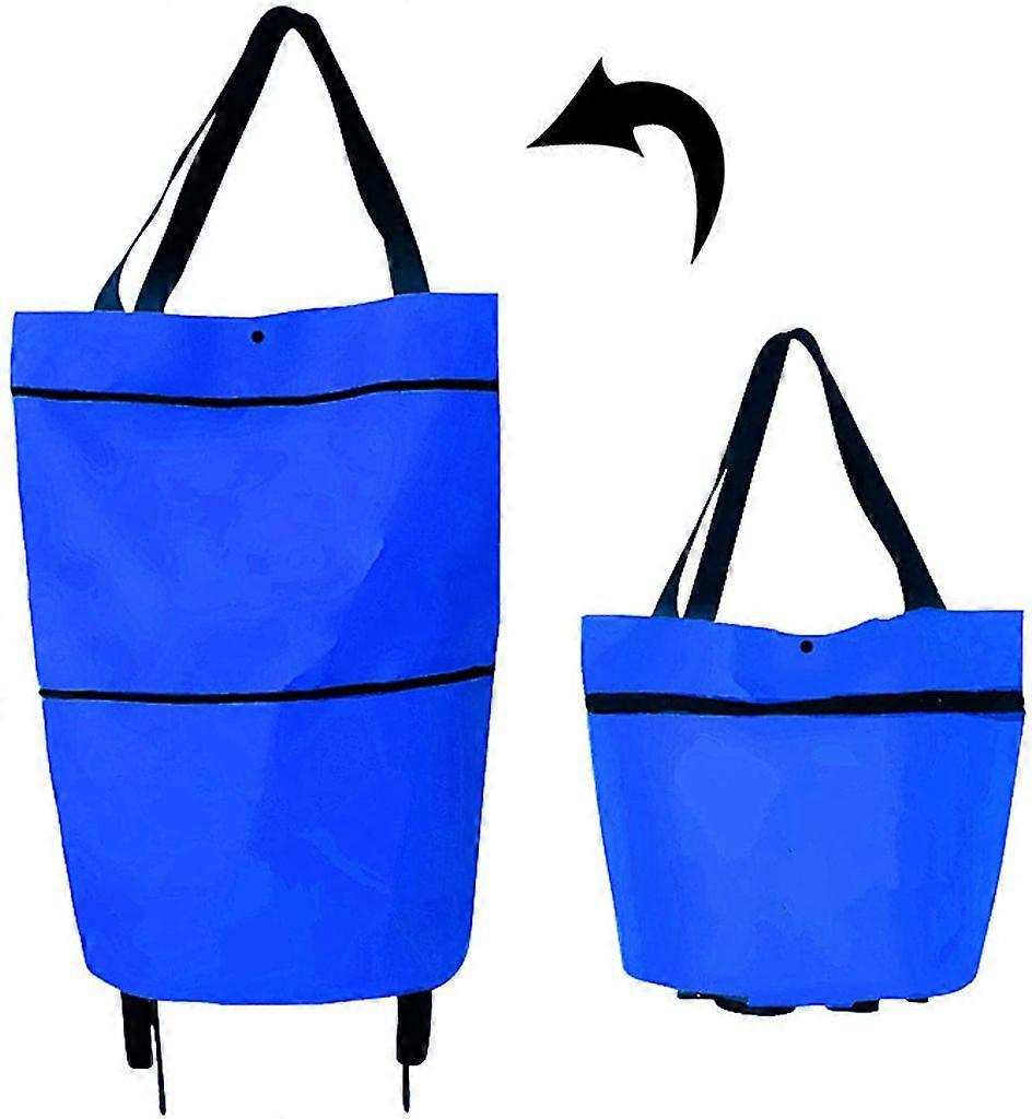 2-in-1 Foldable Shopping Cart, with Wheels