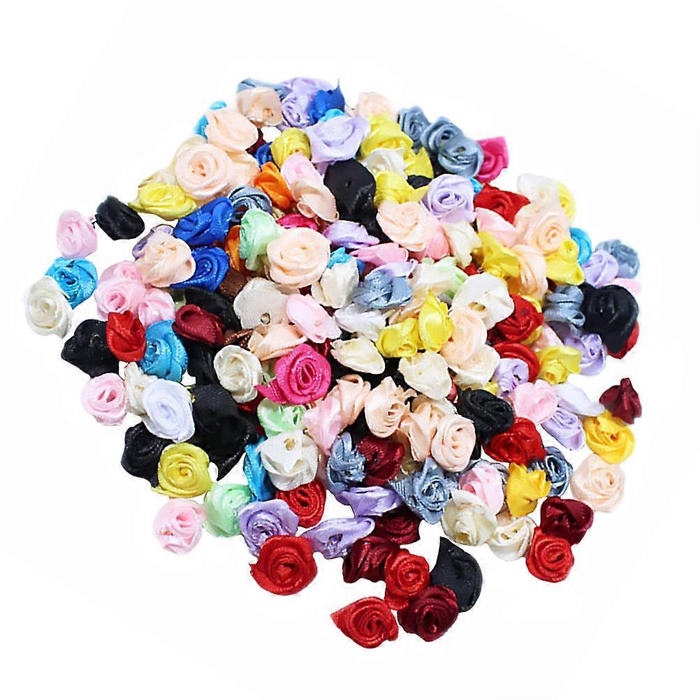 Artificial Roses Heads Simulation Flower Heads Assorted Color 1X1X0.5cm 2Packs