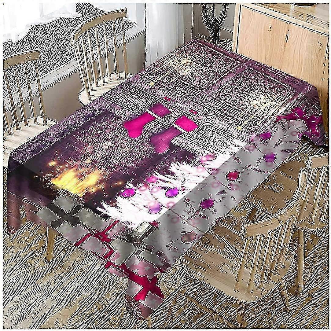 Christmas Tablecloth Rectangular Washable Table Cover Set