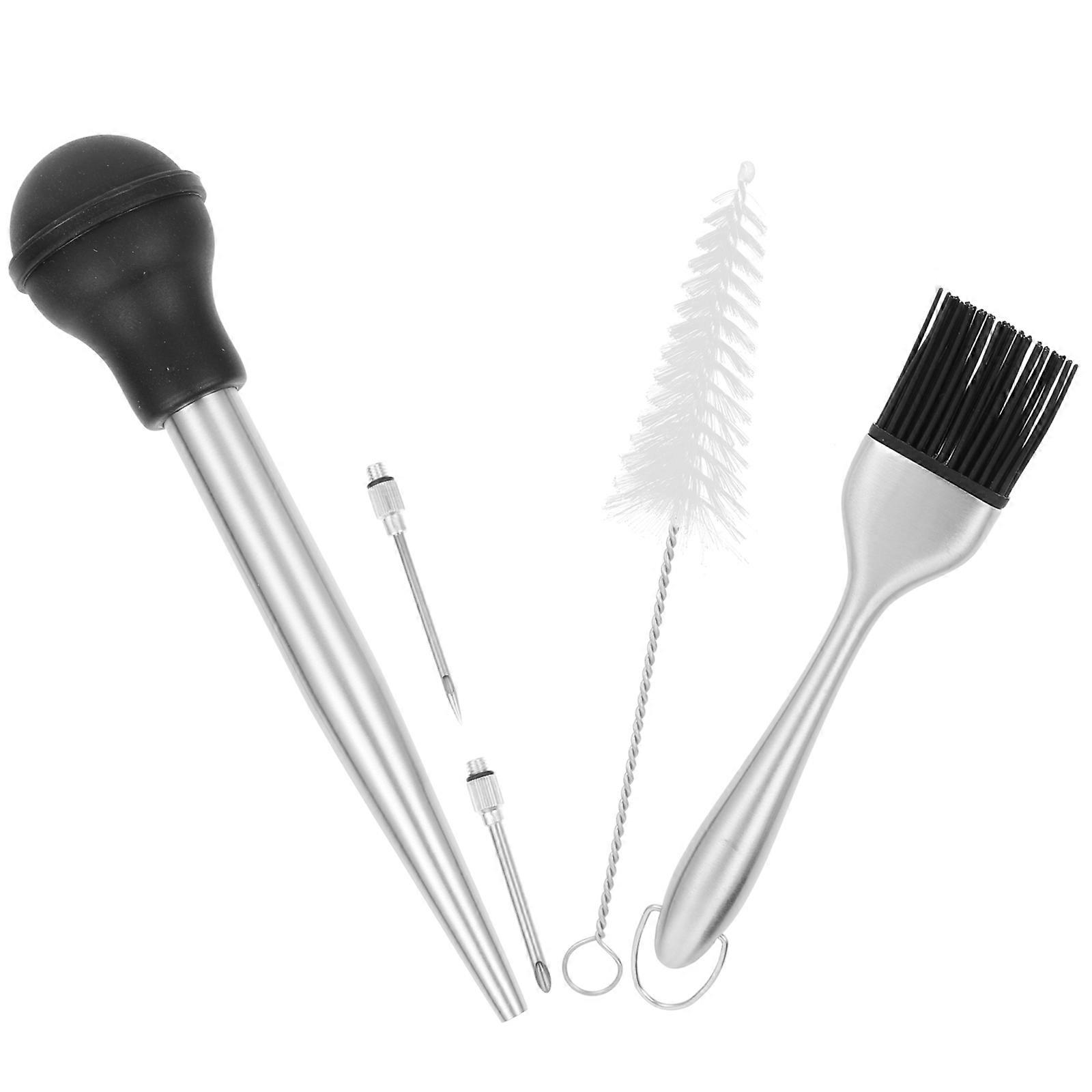 Injector for Meat Stainless Steel Turkey Baster for Bonfire Grill and Home Kitchen 27x6cm 1 Set