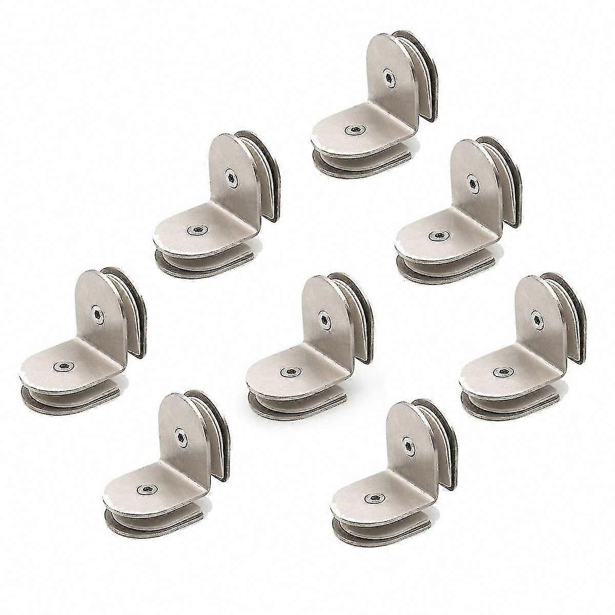 8 Pack 90 Degree Glass Panel Clamps with Double Rubber Layer for Secure Hold