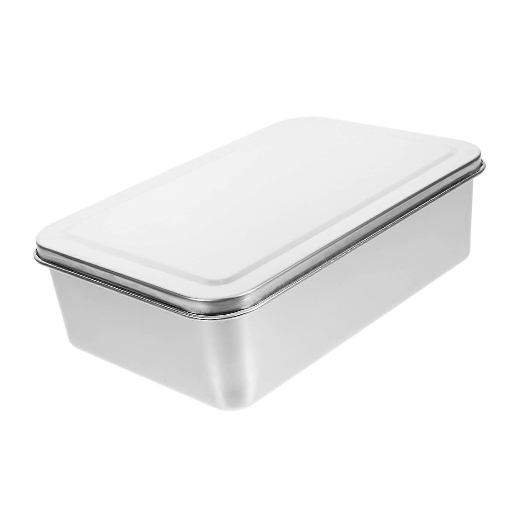 Metal Cake Mould with Lid - Deep Rectangular Bread Baking Box, Easy to Clean, Non-Stick Steel, 12x8 Inch