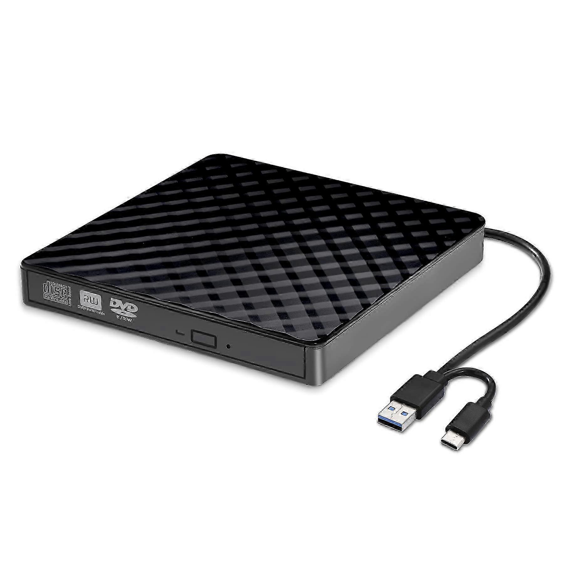 Unità CD/DVD esterna portatile USB 3.0 e Type-C compatibile con vari dispositivi